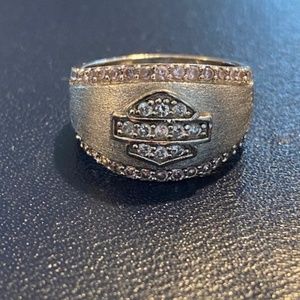 Harley-Davidson Silver Ring with Pink Sapphire